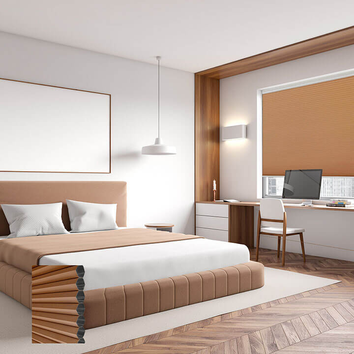 Brescia 標準型單循環遮光蜂巢簾紅陶 (Terra Cotta)