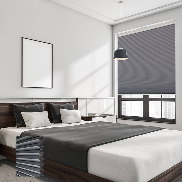 Brescia 標準型單循環遮光蜂巢簾灰藍 (Royal Gray)