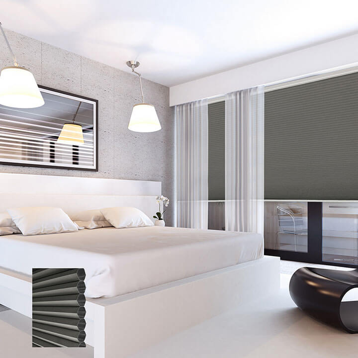 Brescia 電動標準型遮光蜂巢簾無菸煤 (Anthracite)