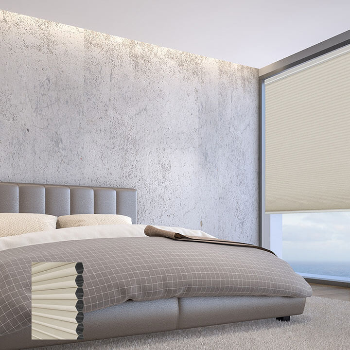 Brescia 標準型單循環遮光蜂巢簾冬白 (Winter White)