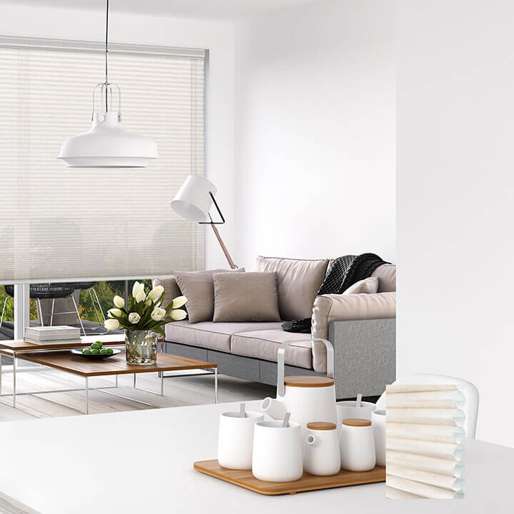 Brescia 標準型手提半透光蜂巢簾冬白 (Winter White)