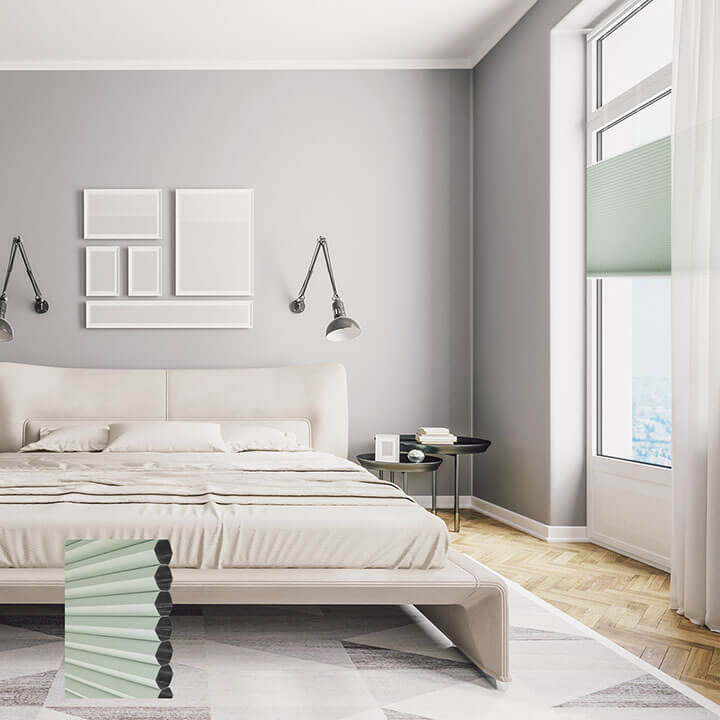 Brescia 手提上下開合遮光蜂巢簾水綠 (Water Green)