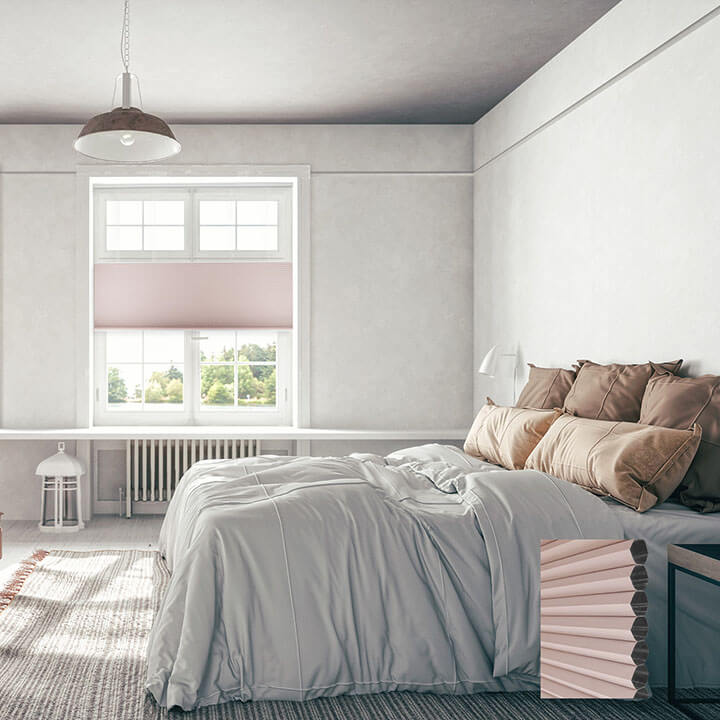 Brescia 電動雙循環上下開合遮光蜂巢簾甜粉 (Roseate)