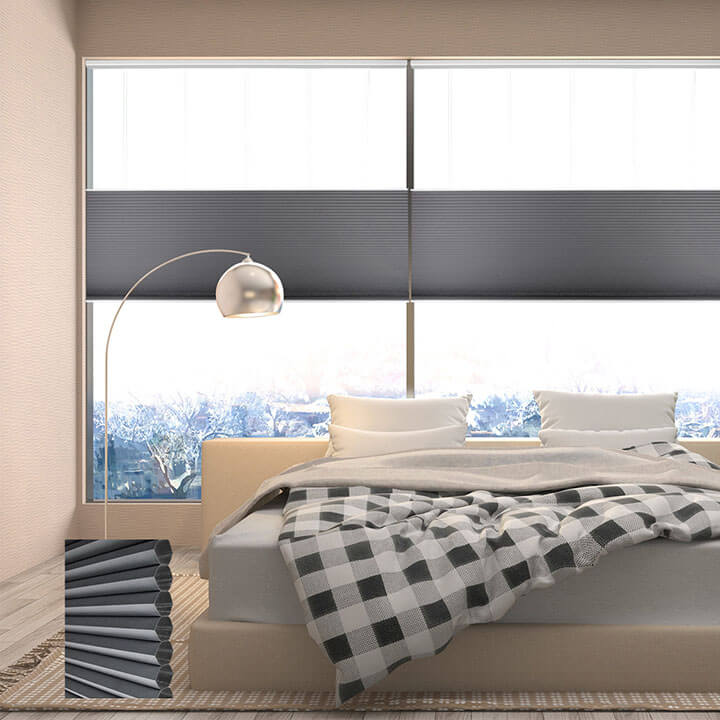 Brescia 手提上下開合遮光蜂巢簾灰藍 (Royal Gray)