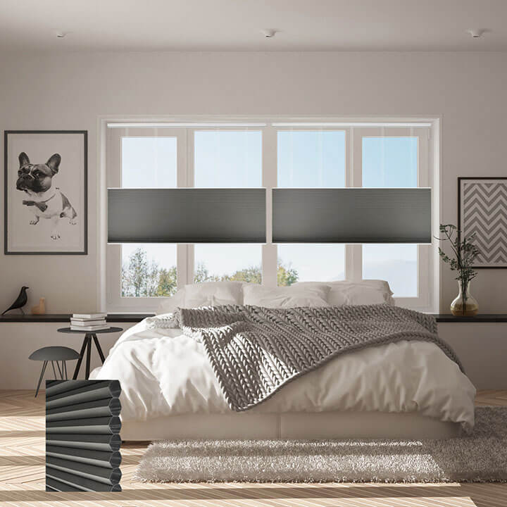 Brescia 手提上下開合遮光蜂巢簾無菸煤 (Anthracite)