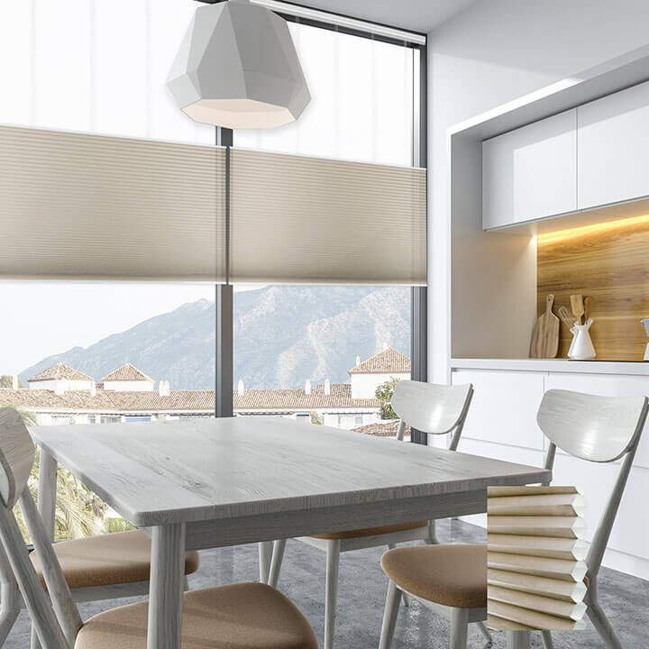 Brescia 手提上下開合半透光蜂巢簾米色 (Fawn)