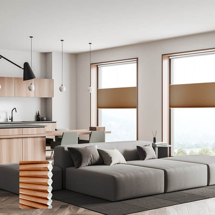 Brescia 手提上下開合半透光蜂巢簾紅陶 (Terra Cotta)