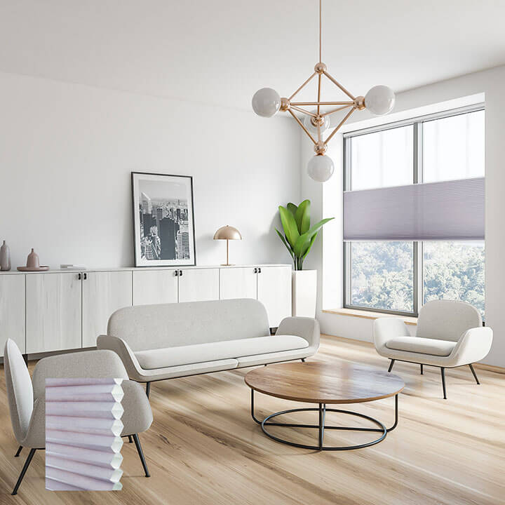 Brescia 手提上下開合半透光蜂巢簾紫藤 (Wisteria)