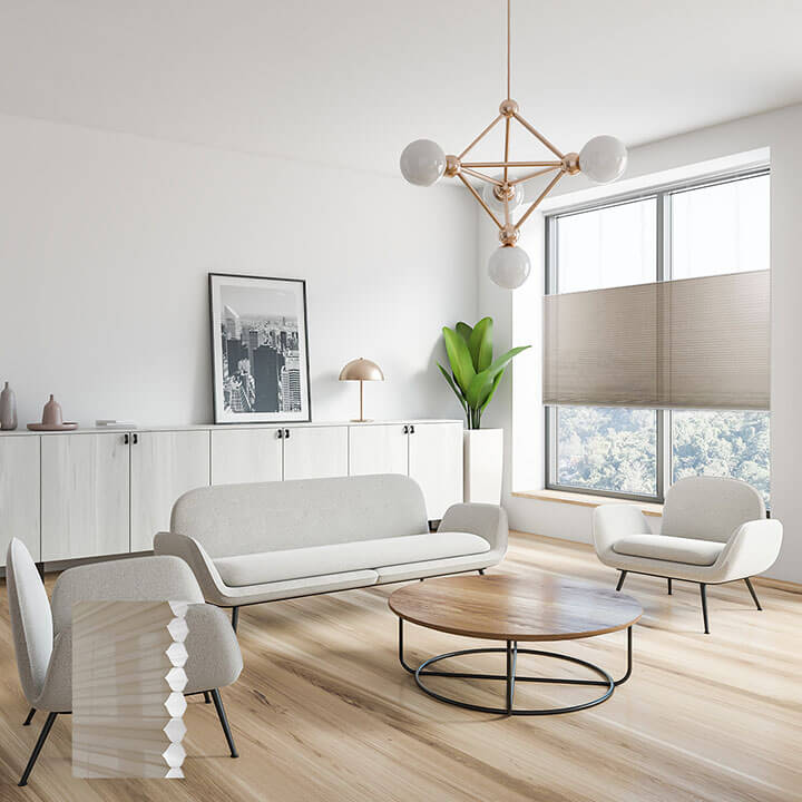 Lucca 電動雙循環上下開合紗蜂巢簾繭綢 (Pongee)