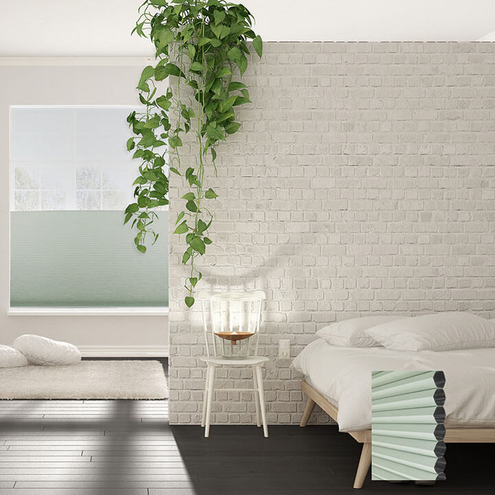 Brescia 手提日夜型遮光蜂巢簾水綠 (Water Green)