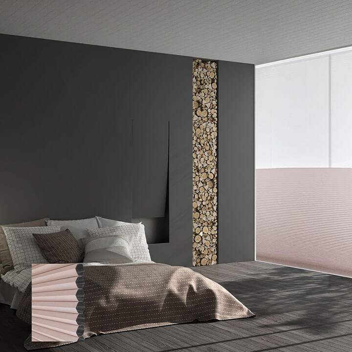 Brescia 電動雙循環日夜型遮光蜂巢簾甜粉 (Roseate)