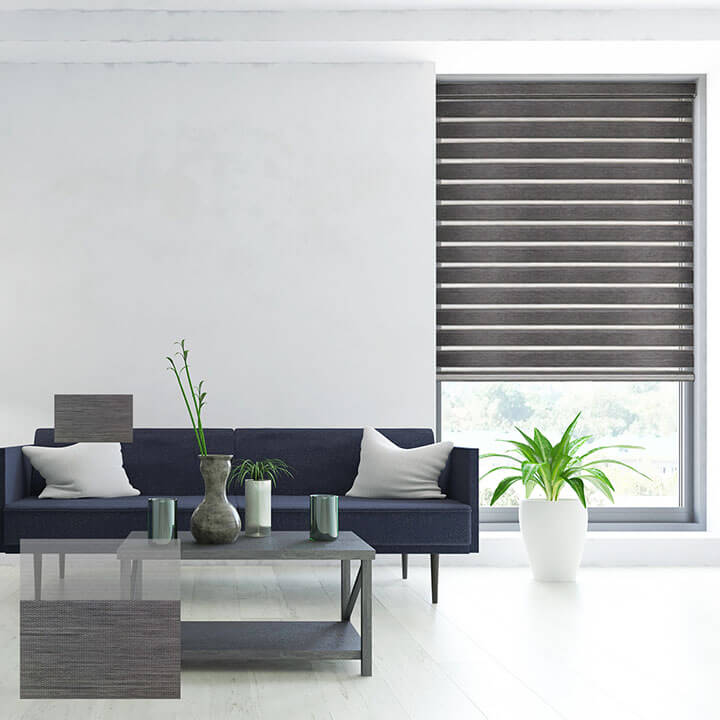 Taranto 手動遮光斑馬簾鐵灰色 (Anthracite)
