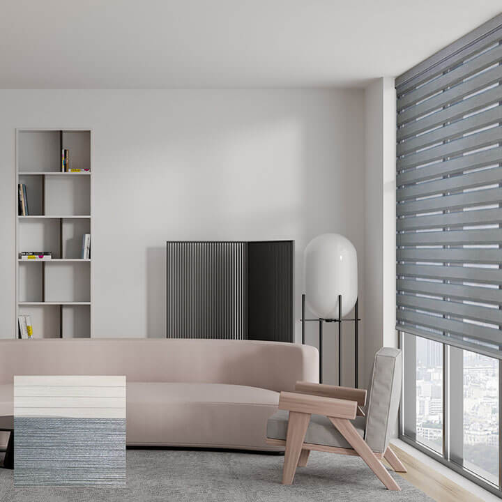 Asti 電動半透光斑馬簾鐵灰色 (Aluminum)