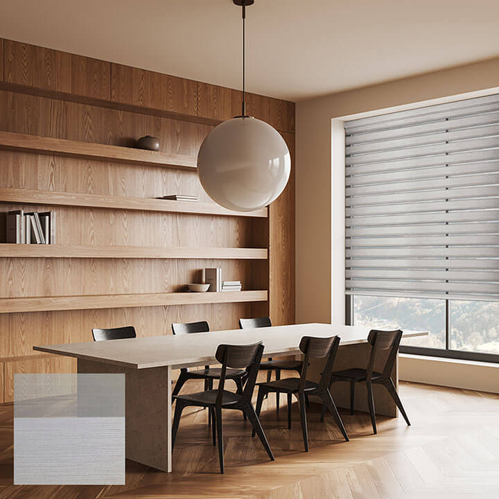 Asti 電動半透光斑馬簾銀白色 (Titanium)