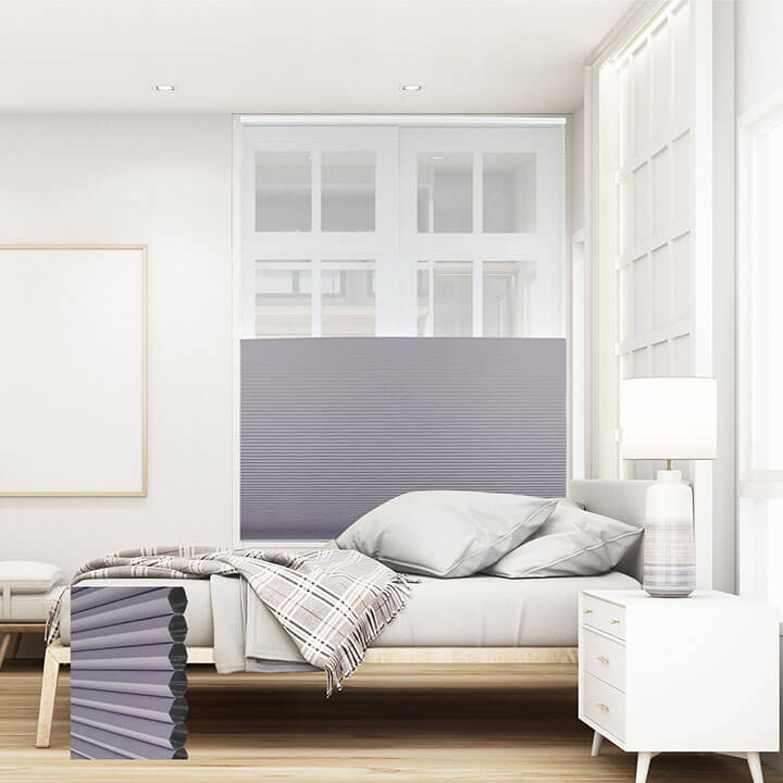 Brescia 電動雙循環日夜型遮光蜂巢簾紫藤 (Wisteria)