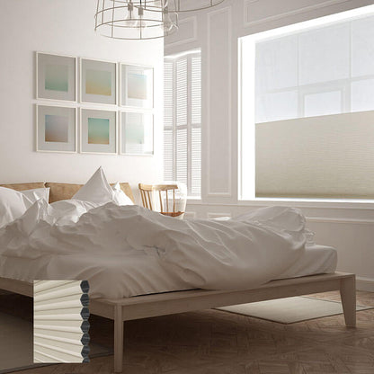Brescia 電動雙循環日夜型遮光蜂巢簾冬白 (Winter White)