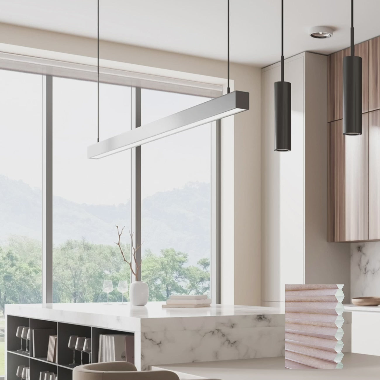 Brescia 電動標準型半透光蜂巢簾甜粉 (Roseate)